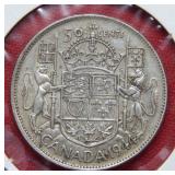 1944 Canadian Silver Half Dollar Coin