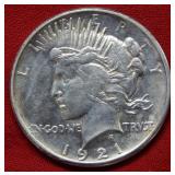 1921 Peace Silver Dollar Coin