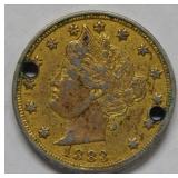 1883 Racketeer Nickel with holes