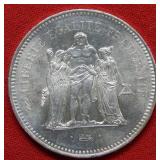 1977 France 50 Franc Silver Coin