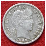1900 S Barber Silver Dime