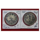 1985 & 1988 Bulgaria Coins - 5 Levin