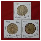 Three Poland Coins 1964-65-66