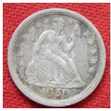 1850 Seated Liberty Silver Dime