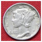 1931 S Mercury Silver Dime