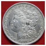 1891 CC Morgan Silver Dollar Coin