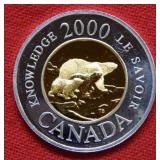 2000 Canada $2 Polar Bear Bimetal Coin