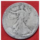 1917 S OBV Walking Liberty Silver Half Dollar Coin