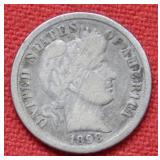 1898 O Barber Silver Dime Coin