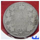 1906 Canadian Silver Half Dollar Coin