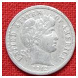 1912 Barber Silver Dime