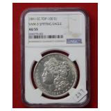 1891 CC "Spitting Eagle" Morgan NGC AU55