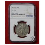 1938 D Walking Liberty Silver Half NGC XF40