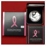 2018 Breast Cancer Awareness $1 Silver Proof