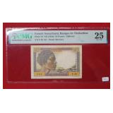 1946 French Somolia Note PMG 25