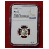 1944 Mercury Silver Dime NGC MS65