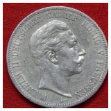 1907 German Prussia 5 Mark Coin