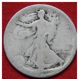 1917 D OBV Walking Liberty Silver Half Dollar
