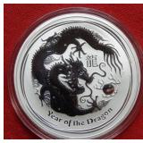 2012 $1 Australia 1oz .999 Silver  - Dragon