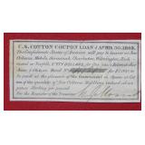 1863 CSA Bond Coupon