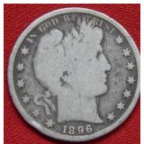 1896 Barber Silver Half Dollar - Scratch