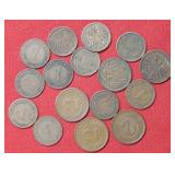 (16) 1875-1935 1 &2 Pfenning Coins