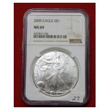 2005 Silver Eagle 1oz NGC MS69