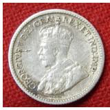 1913 Canada 5 Cent Silver Coin