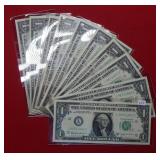 (10) 1963 B $1 Barr Notes - Fed Res Notes