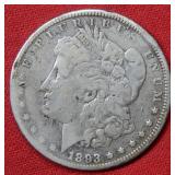 1893 CC Morgan Silver Dollar Coin