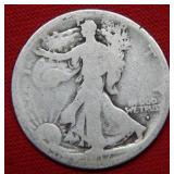 1917 D OBV Walking Liberty Silver Half Dollar