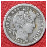 1892 O Barber Silver Dime