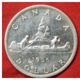 1956 Canada Silver Dollar Coin