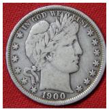 1900 Barber Silver Half Dollar Coin