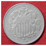 1866 Shield Nickel with Rays
