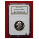 1981 S Type I Susan B Anthony Dollar NGC PF69 UC