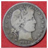1894 Barber Silver Half Dollar Coin