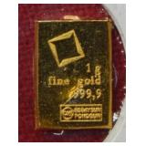 1 Gram Gold Valcami Bar 999.99