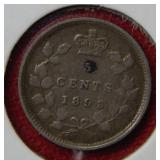 1893 Canada Silver 5 Cent Coin