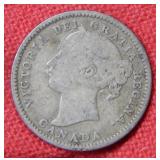 1894 Canada Silver 5 Cent Coin