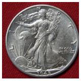 1945 D Walking Liberty Silver Dollar Coin