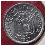 1937 Ecuador 4 Centavos Coin