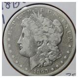 1893 CC Morgan Silver Dollar