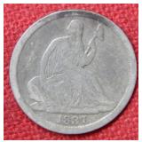 1837 Seated Liberty Silver Half Dime - No Stars
