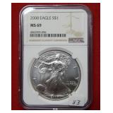 2000 Silver Eagle 1oz NGC MS69