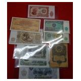 (9) Foreign Currency - 8 are Crisp - 1 Circulated
