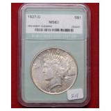 1927 D Peace Silver Dollar Coin ***