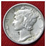1937 D Mercury Silver Dime