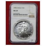 1992 Silver Eagle 1oz NGC MS69