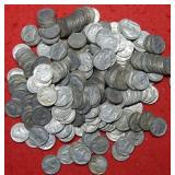 (250) Buffalo Nickels - mixed dates and grades